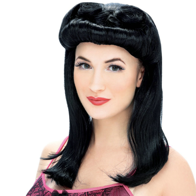 Pinup Wig - Black - Click Image to Close