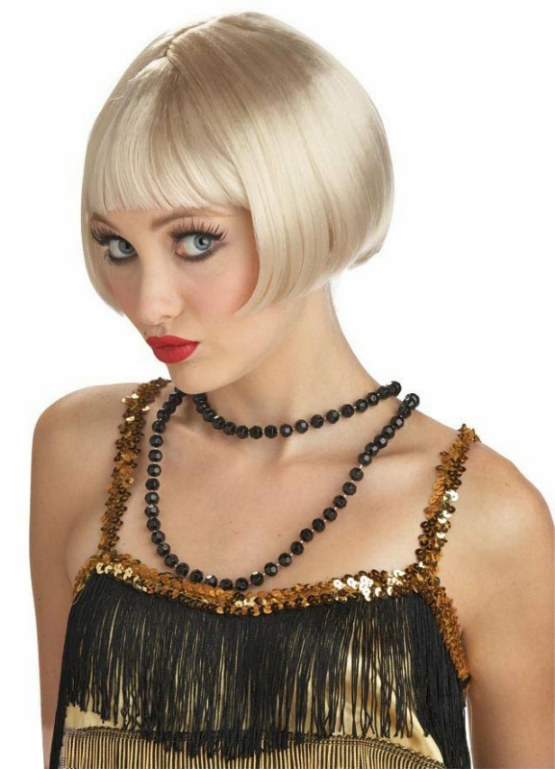 Flirty Flapper Wig - Blonde - Click Image to Close