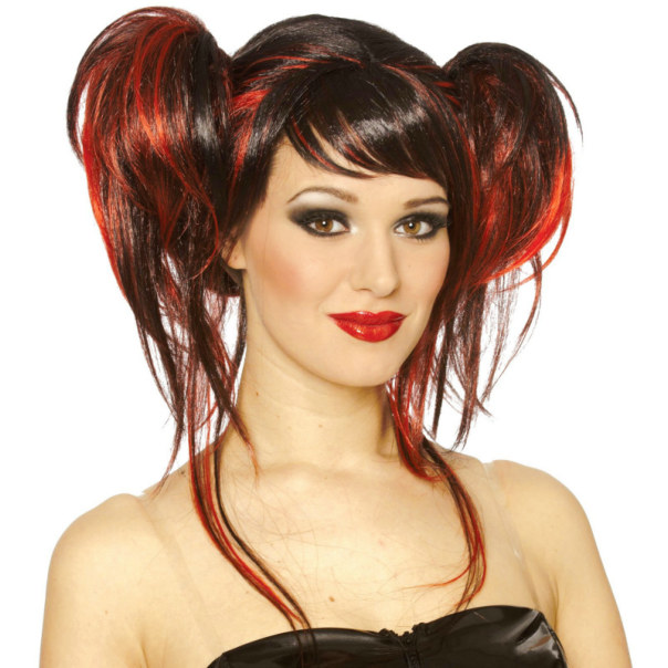 Devil 'Do Red/Black Wig - Click Image to Close