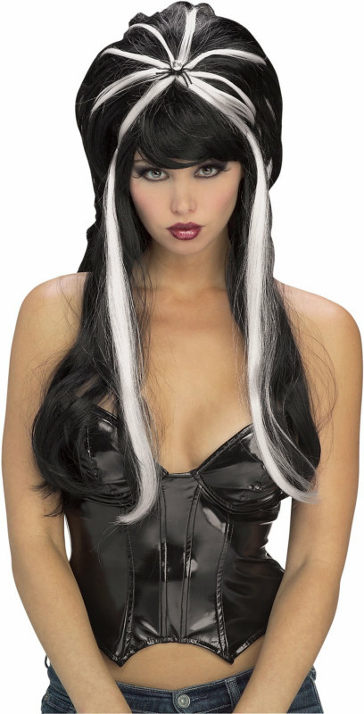 Jeweled Spider Witch Adult Wig - Click Image to Close