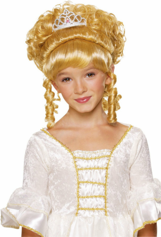 Blonde Child Wig with Tiara - Click Image to Close