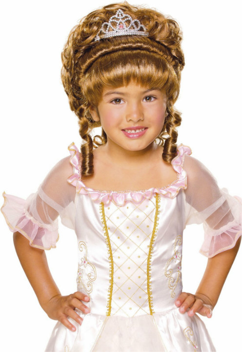 Brown Child Wig with Tiara - Click Image to Close