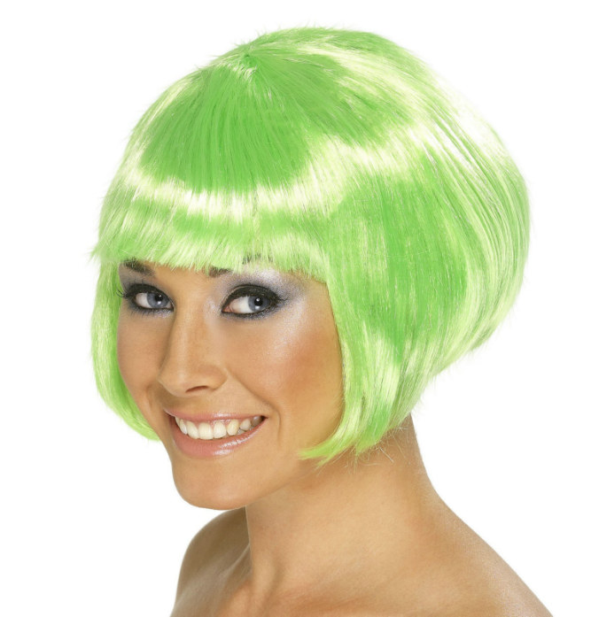 Short Bob Green Wig - Click Image to Close