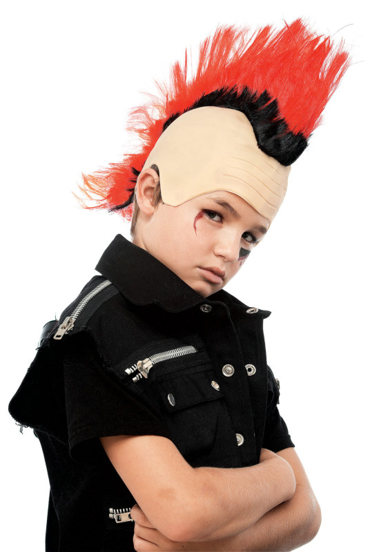 Mohawk Wig - Red Child - Click Image to Close