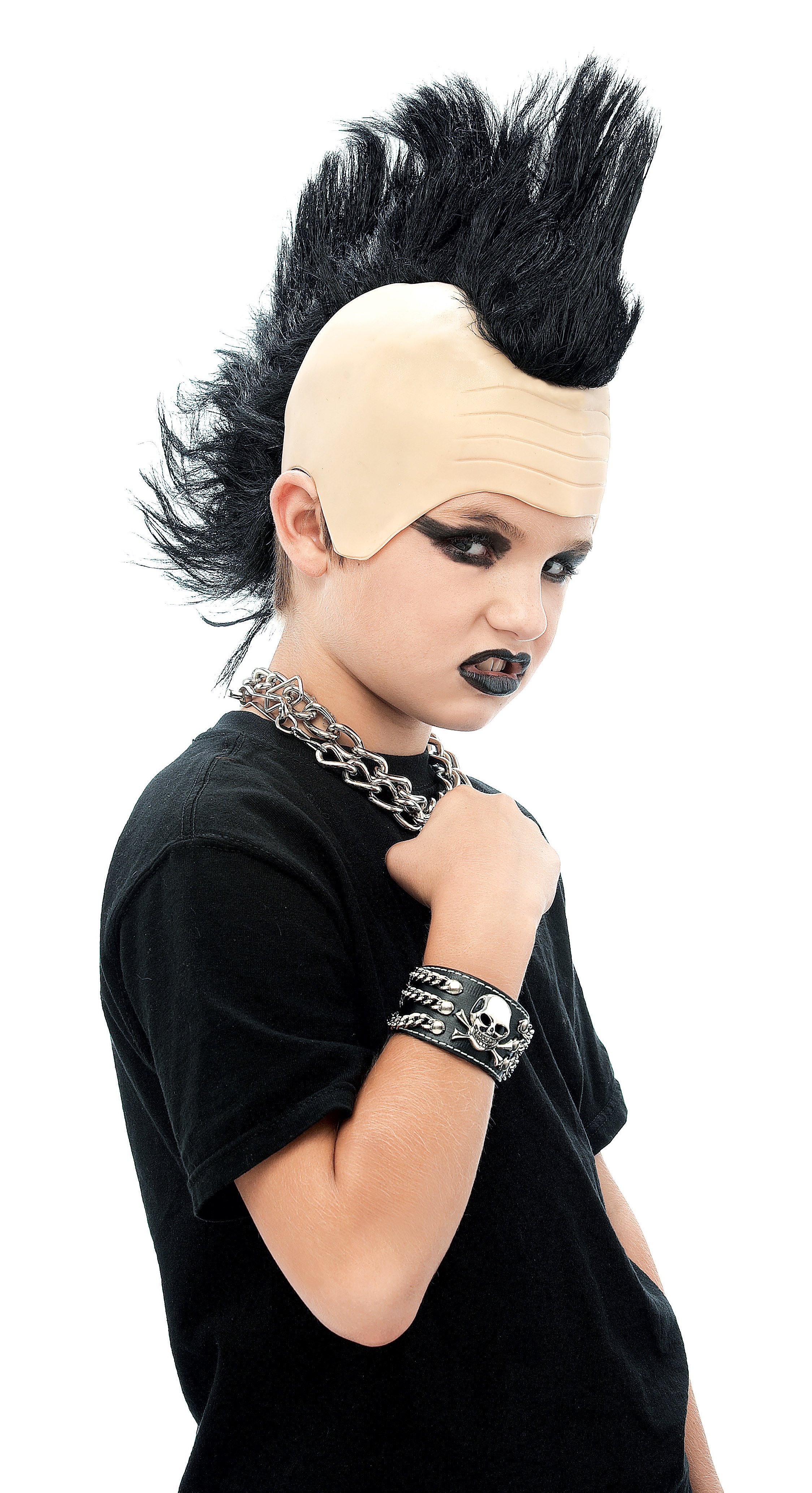 Mohawk Wig - Black Child - Click Image to Close