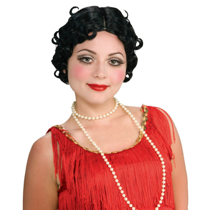 Flirtin Flapper Black Wig - Click Image to Close