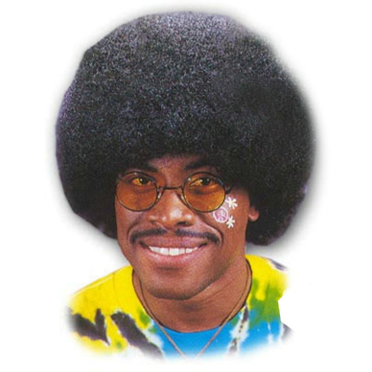 Black High Afro Wig - Click Image to Close