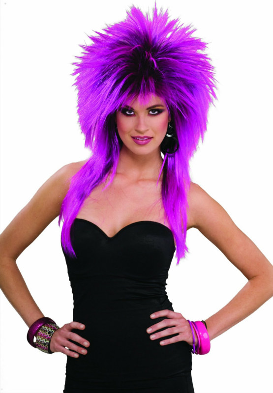 80's Purple Pizazz Adult Wig - Click Image to Close