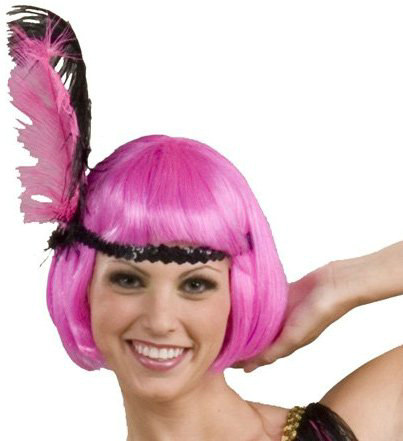 Hot Pink Flapper Adult Wig - Click Image to Close