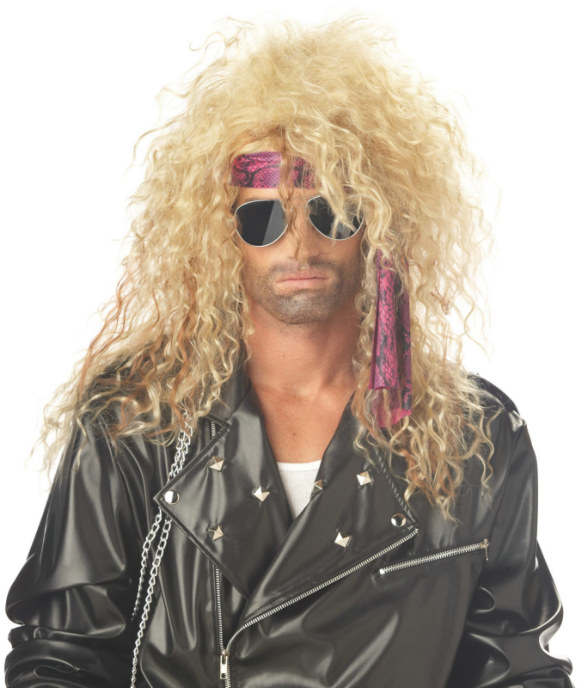 Heavy Metal Rocker Blonde Adult Wig - Click Image to Close