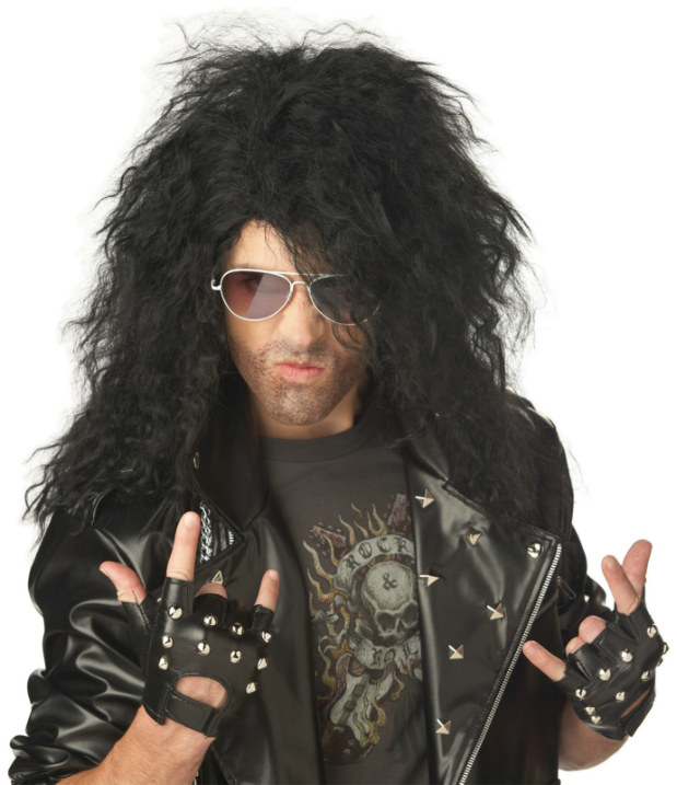 Heavy Metal Rocker Black Adult Wig