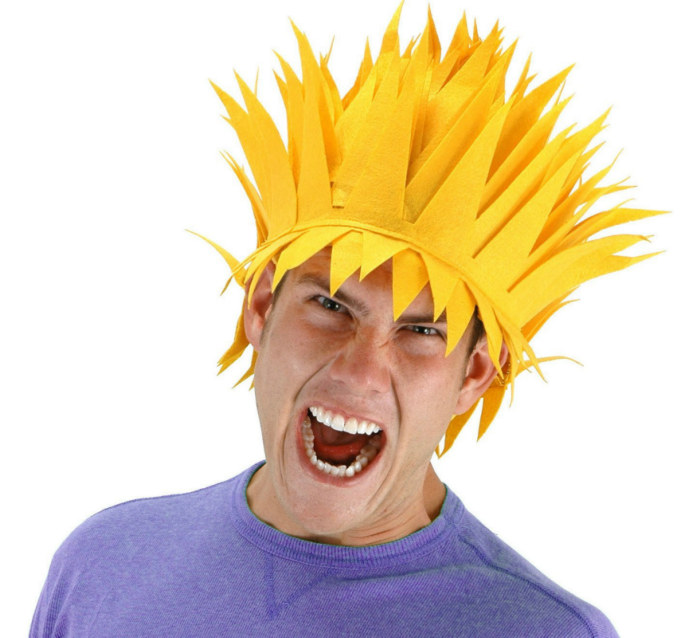 Yellow Lightning Bolt Wig - Click Image to Close