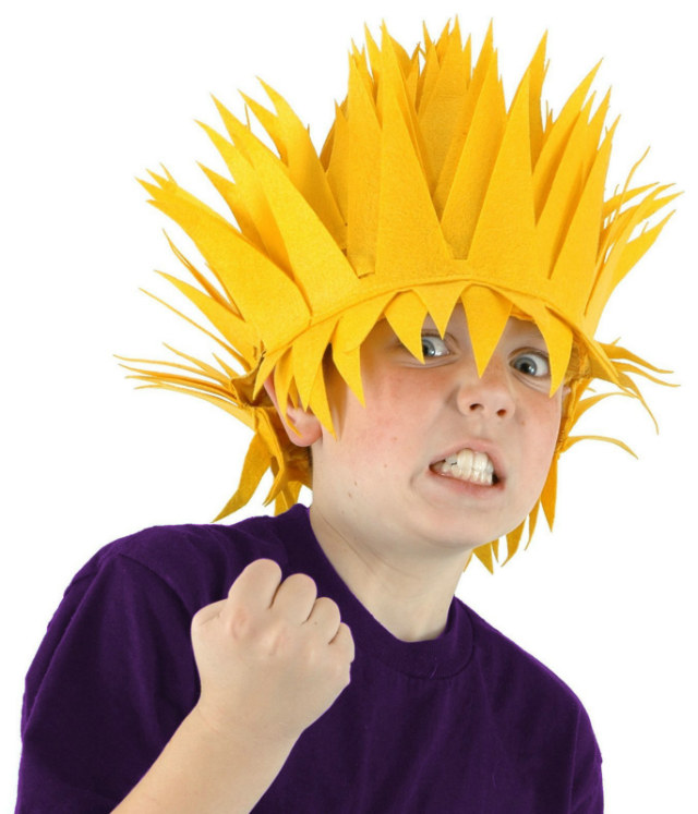 Yellow Lightning Bolt Wig - Click Image to Close