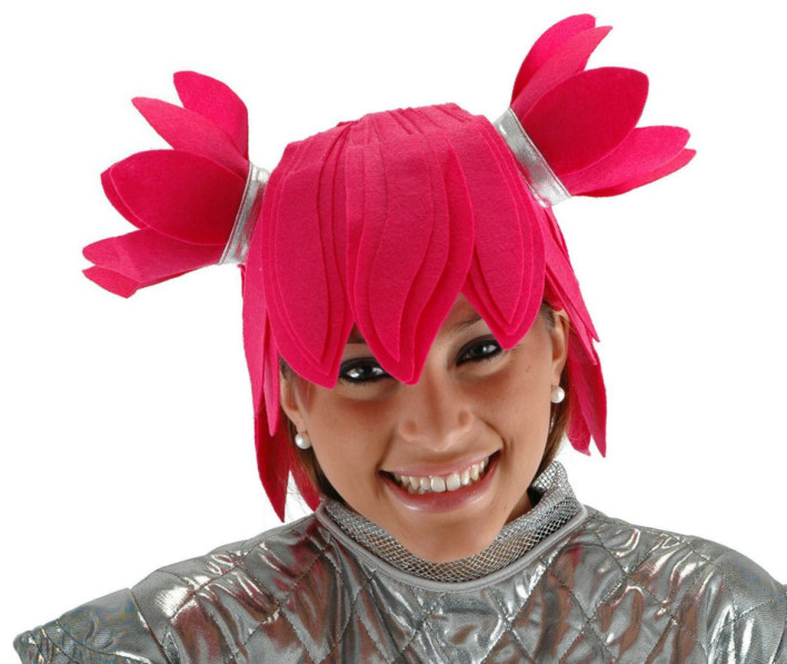 Pink Pigtail Pixie Wig - Click Image to Close