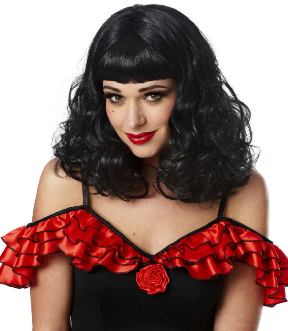 Black Vegas Wig Adult - Click Image to Close