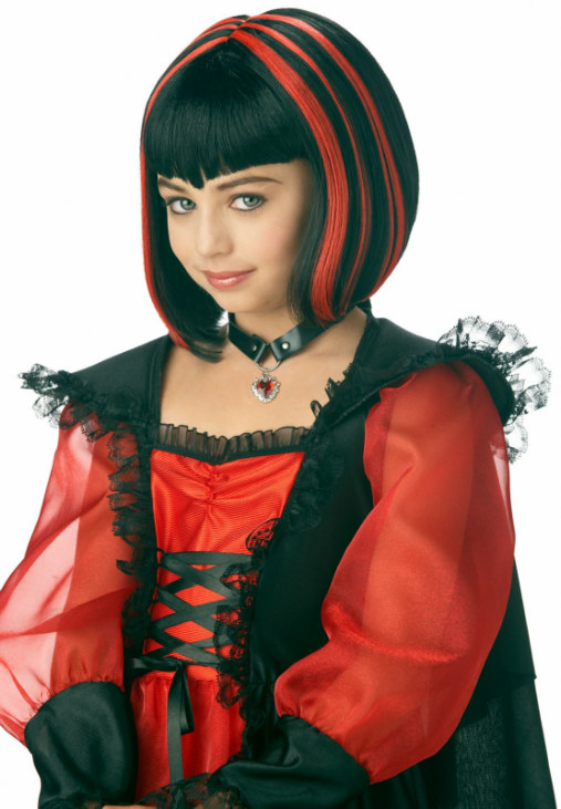 Vampire Girl Black/Red Wig - Click Image to Close