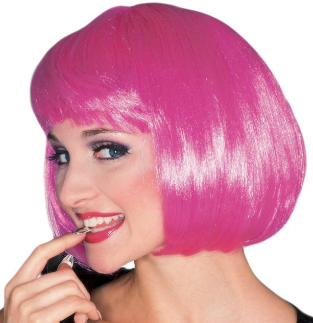 Hot Pink Super Model Wig - Click Image to Close