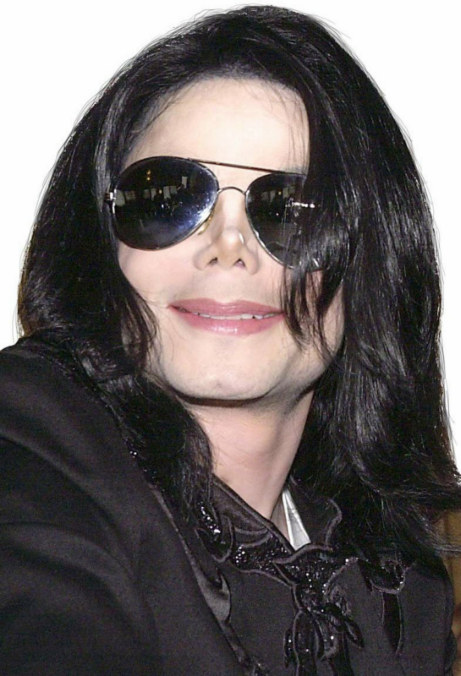 Michael Jackson Adult Long Straight Wig w/ Glasses - Click Image to Close