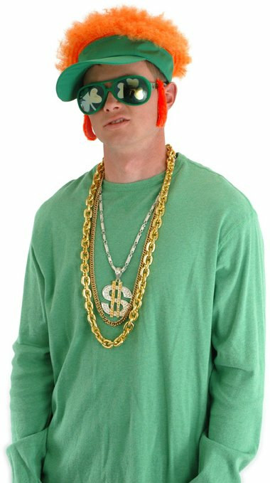 Orange Afro Shamrock Visor Adult - Click Image to Close