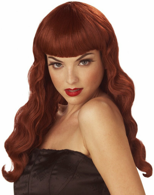 Pin Up Girl (Red) Adult Wig - Click Image to Close