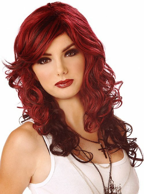 Rock Vixen (Burgundy/Black) Adult Wig