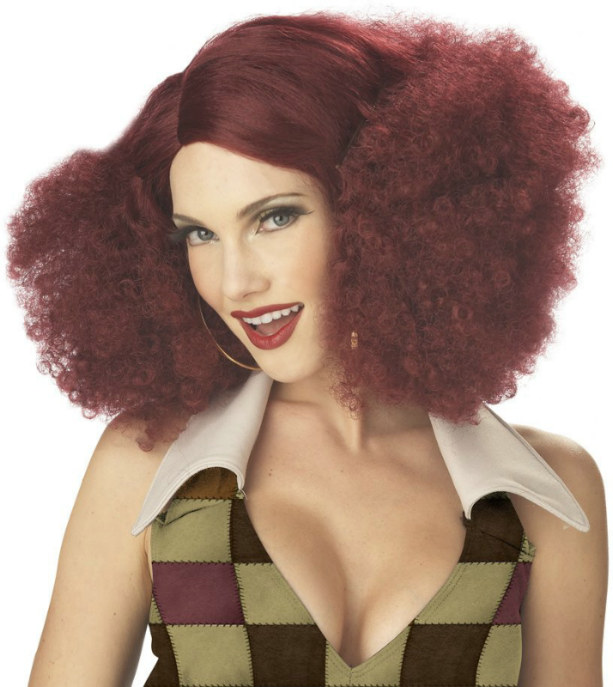 Disco Sensation (Burgundy) Adult Wig - Click Image to Close