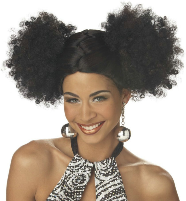 Discopuffs (Black/Brown) Adult Wig - Click Image to Close