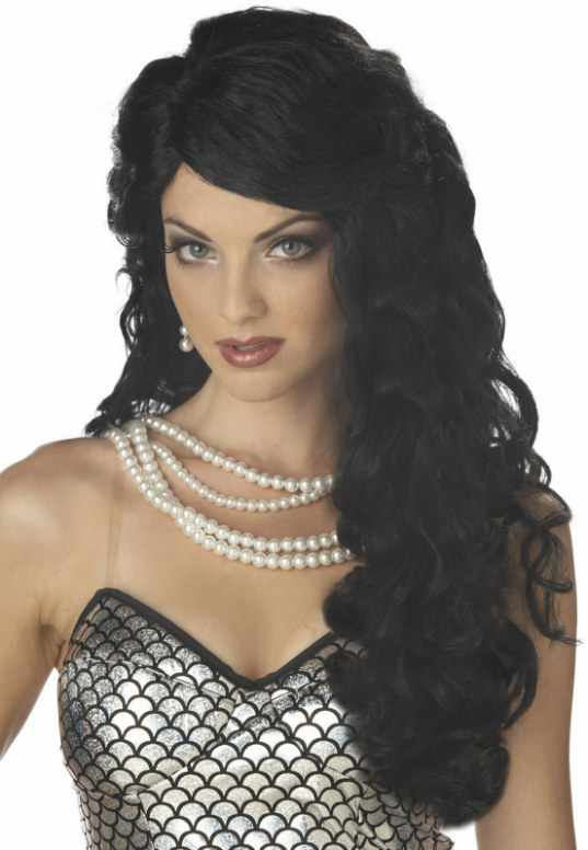 Mermaid (Black) Adult Wig - Click Image to Close