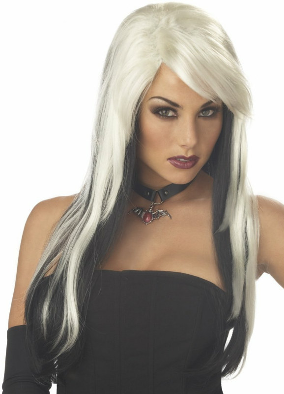 Vampire Vixen (Blonde/Black) Adult Wig - Click Image to Close