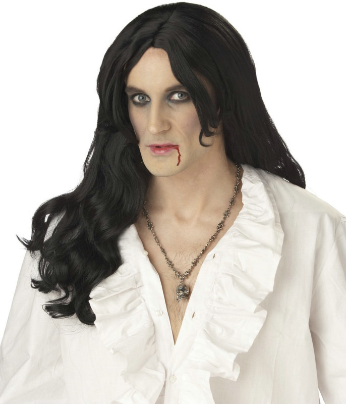 Old World Vampire (Black) Adult Wig - Click Image to Close