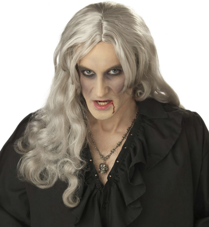 Old World Vampire (Grey) Adult Wig - Click Image to Close