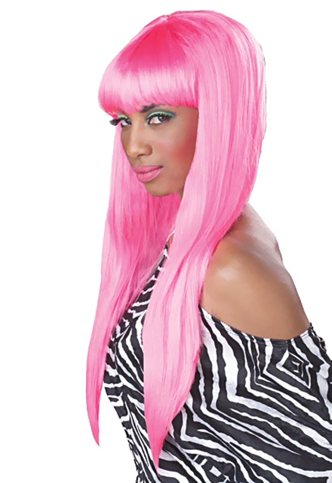 Bubble Gum (Pink) Adult Wig - Click Image to Close