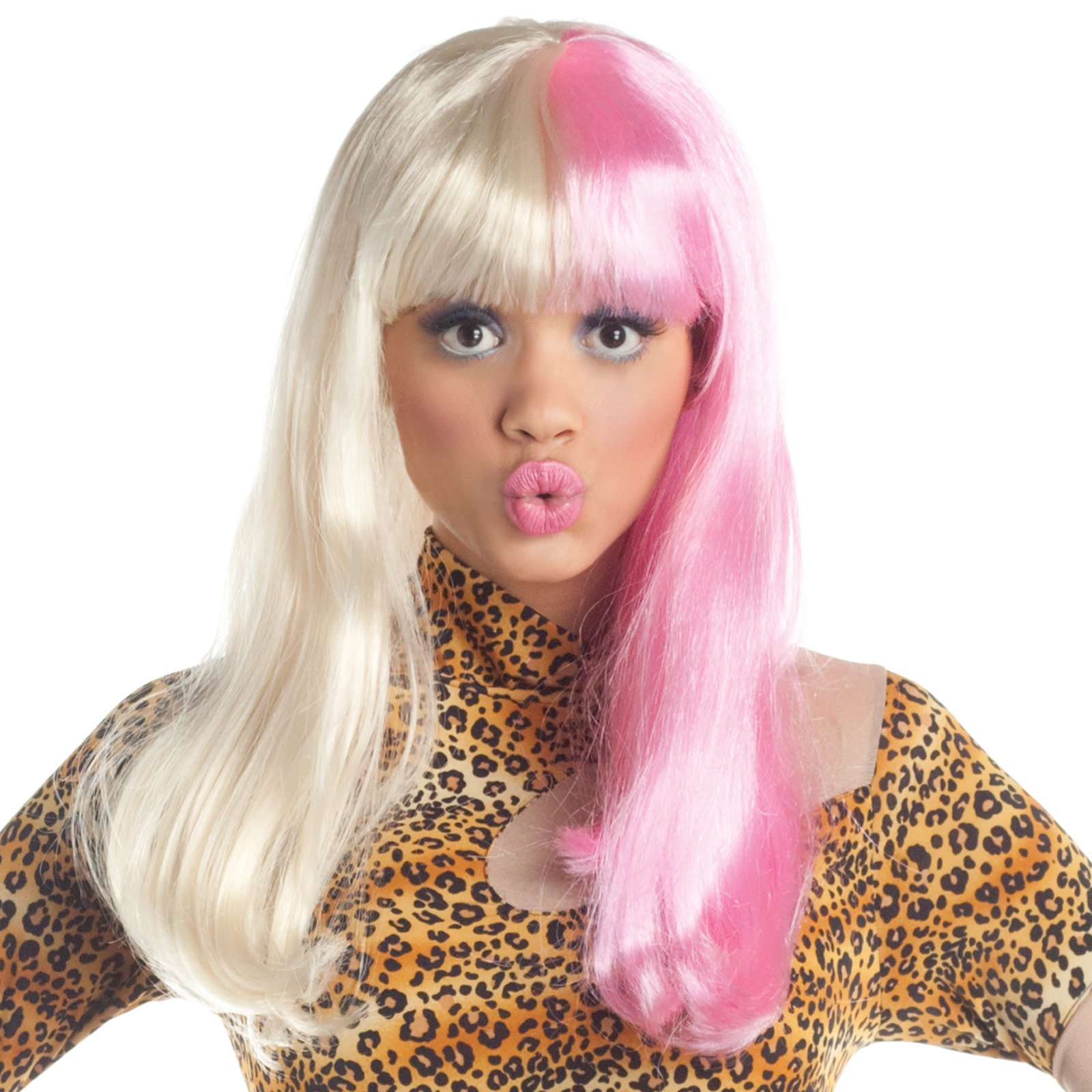 Two Tone Diva Blonde / Pink Adult Wig