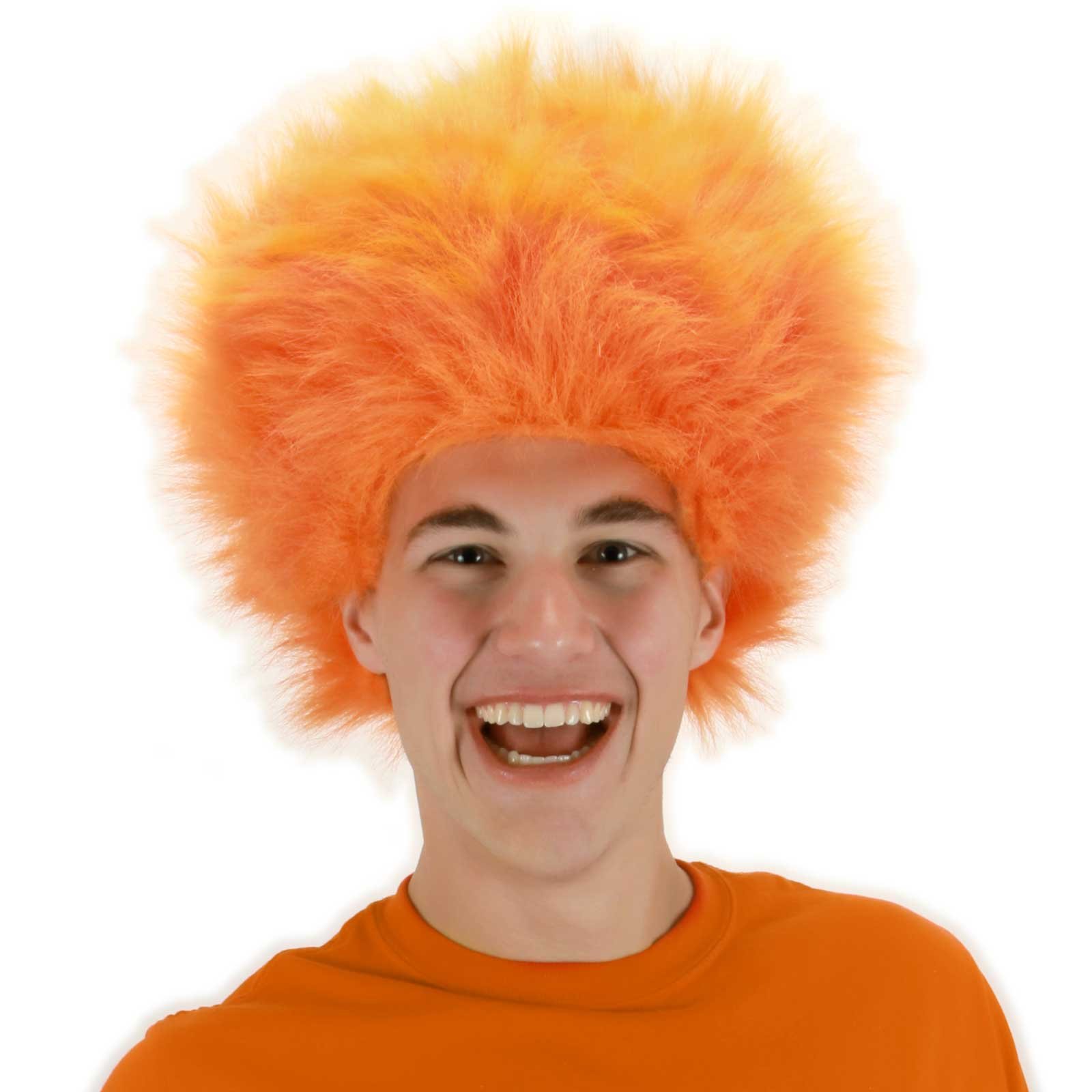 Fuzzy Orange Adult Wig - Click Image to Close