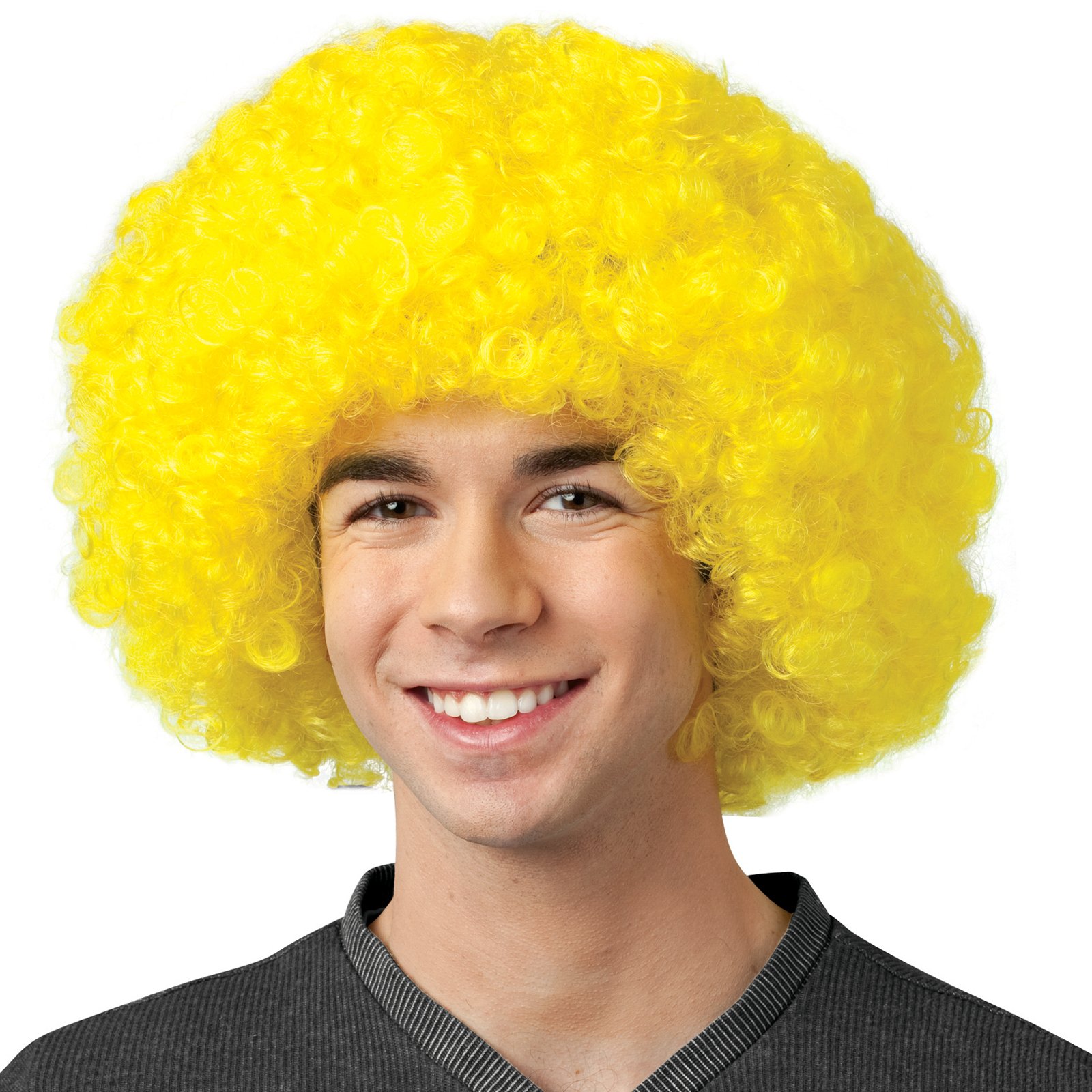 Crayola - Yellow Afro Adult Wig - Click Image to Close