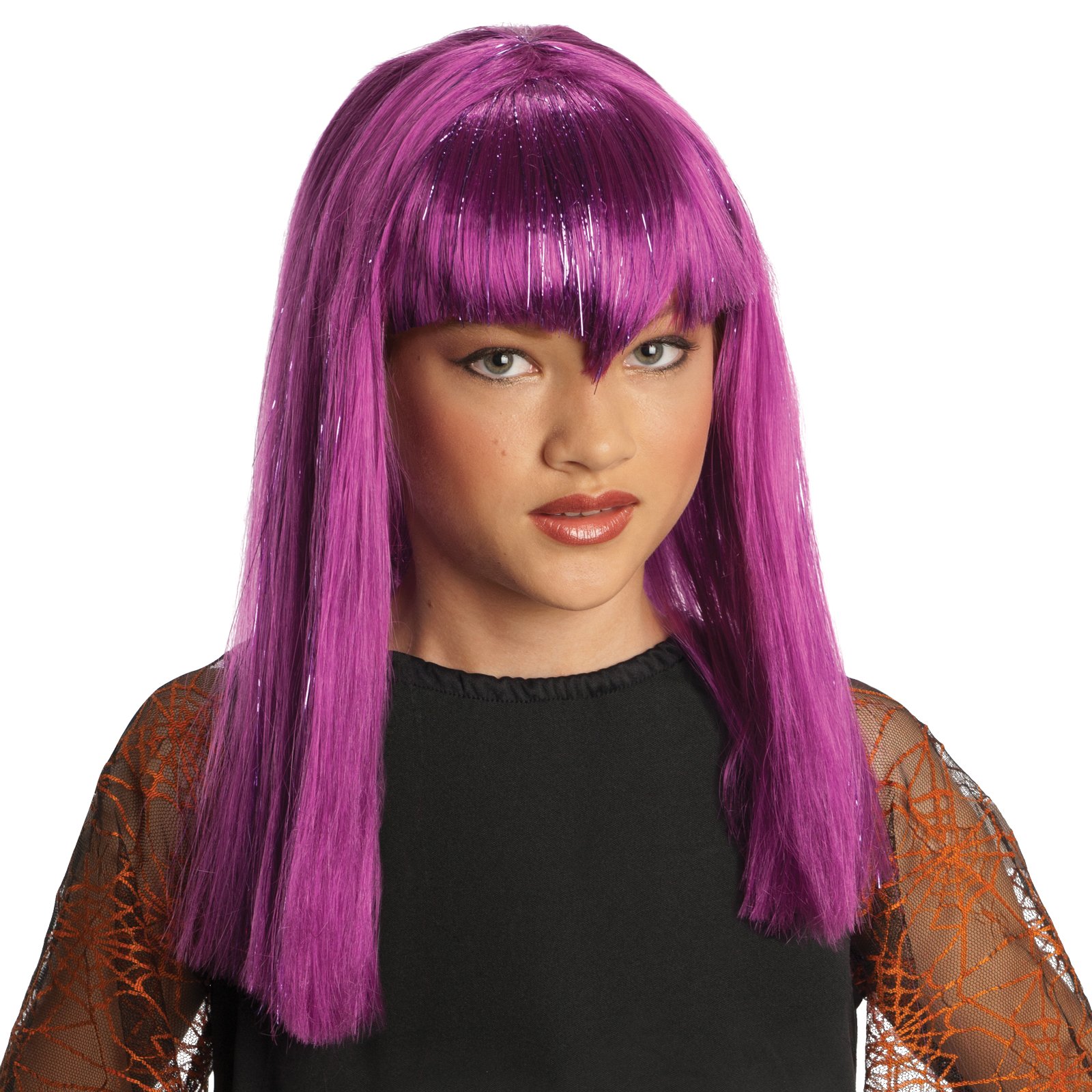 Glitter Vamp Purple Child Wig - Click Image to Close