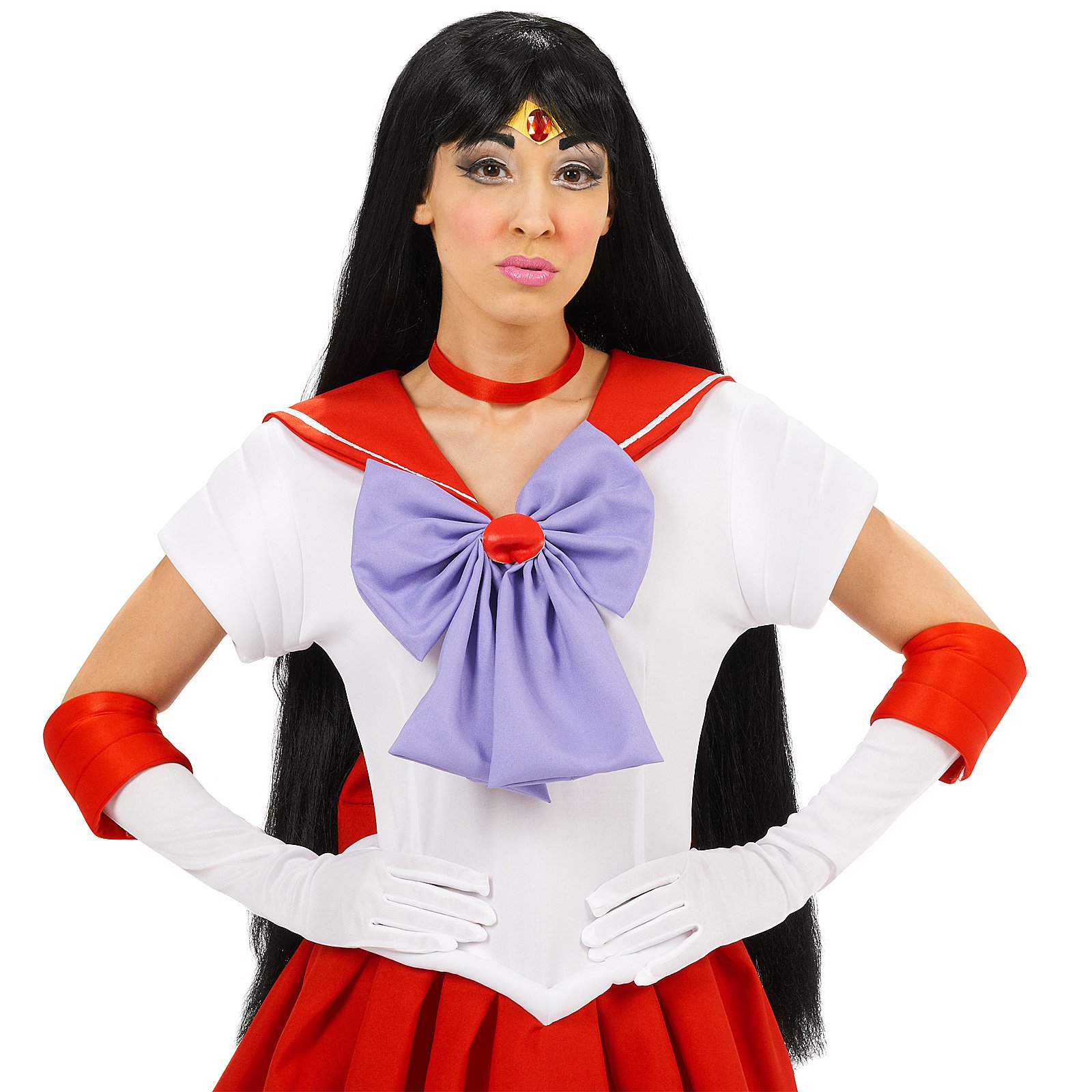 Sailor Moon Sailor Mars Wig Adult - Click Image to Close