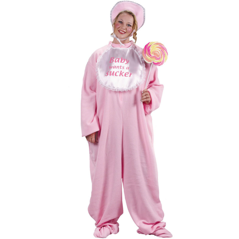 Be My Baby Jammies Plus (Pink) Adult Costume - Click Image to Close