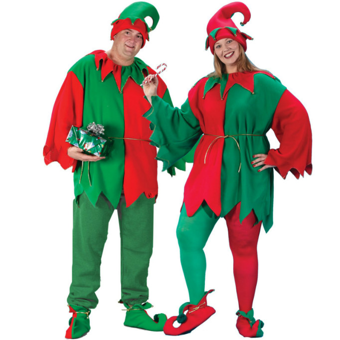 Elf Tunic/Hat/Shoe Costume Kit Plus Adult Costume - Click Image to Close