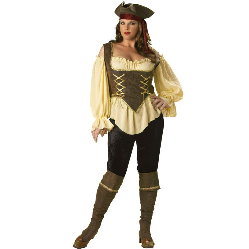 Rustic Pirate Lady Elite Collection Adult Plus Costume - Click Image to Close