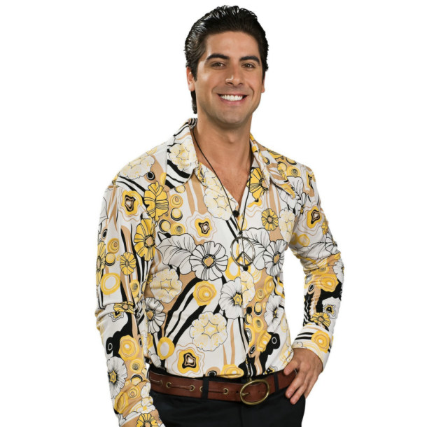 Feelin' Groovy Shirt (Yellow) Adult Costume - Click Image to Close