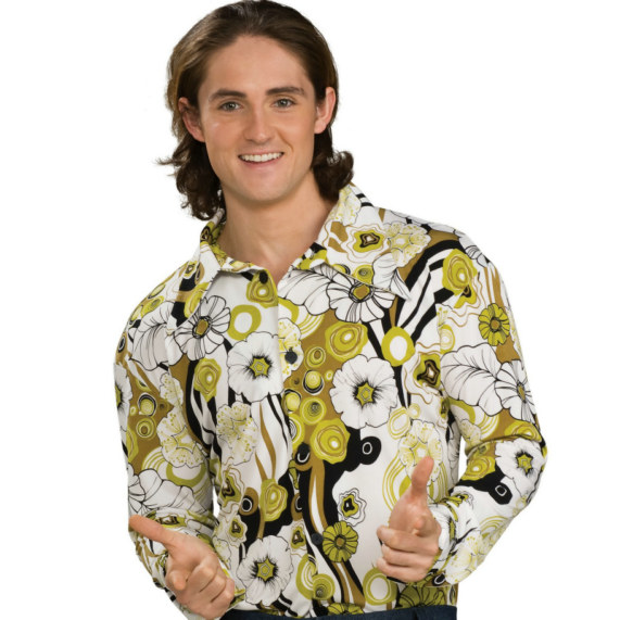 Feeling Groovy Shirt (Green) Adult Costume - Click Image to Close