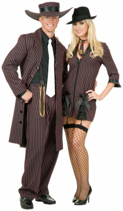 Zoot Suit (Black/Pink) Adult Costume - Click Image to Close