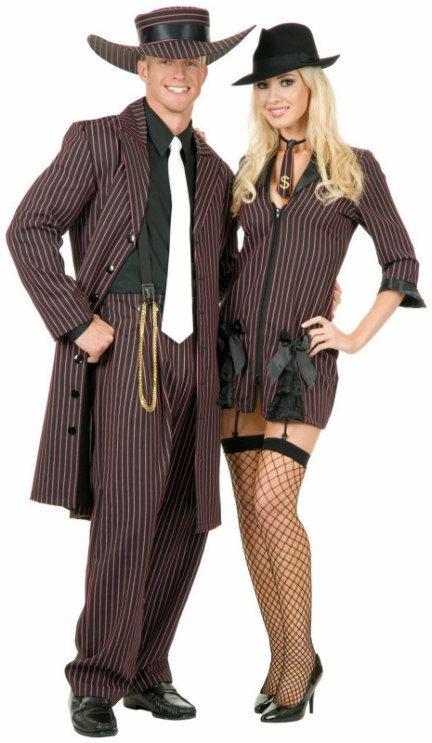 Zoot Suit (Black/Pink) Adult Plus Costume - Click Image to Close