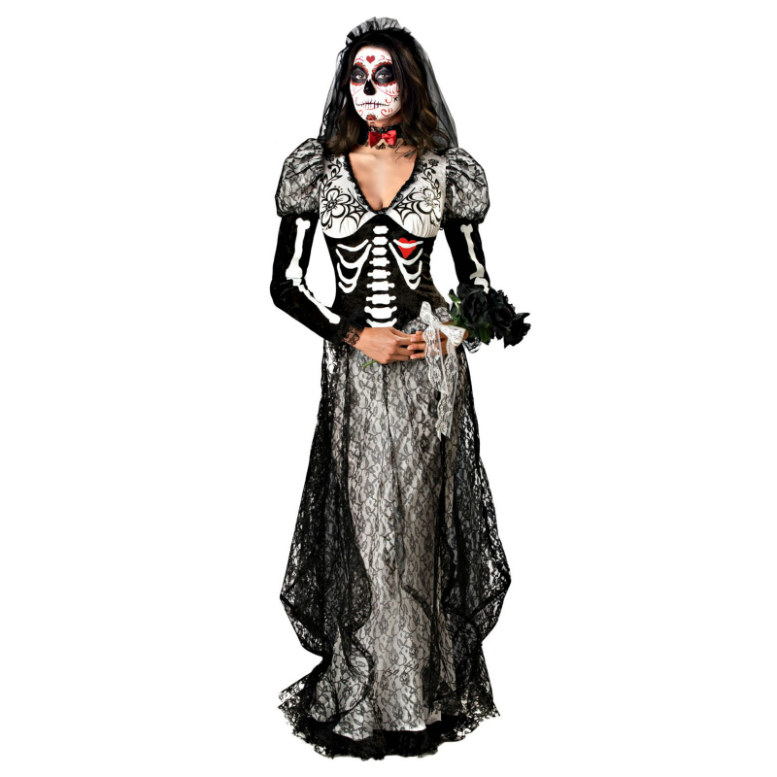 Day Of The Dead Bride Adult Costume - Click Image to Close