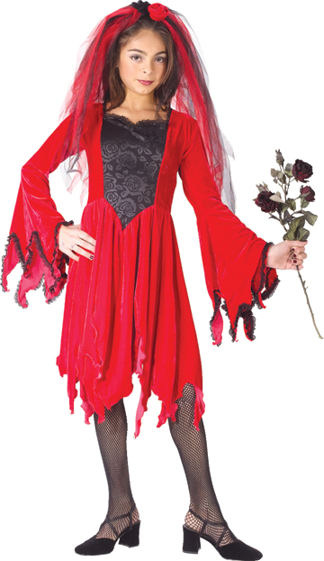 Velvety Devil Bride: Child Costume - Click Image to Close