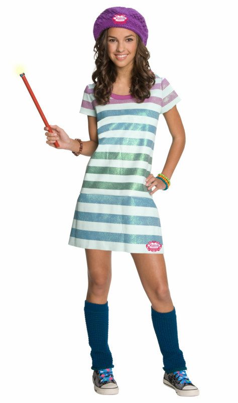 Wizards of Waverly Place - Alex Striped Dress Child Costume - Click Image to Close
