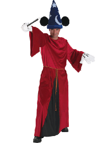 Disney Sorcerer Mickey Mouse Fantasia Wizard Hat Costume Party Cosplay For Adult 