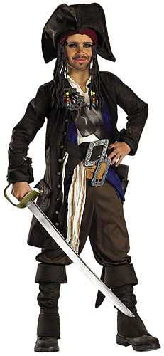 Prestige Captain Jack Sparrow Teen Costume - Click Image to Close