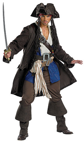 Adult Prestige Captain Jack Sparrow Costume - Click Image to Close